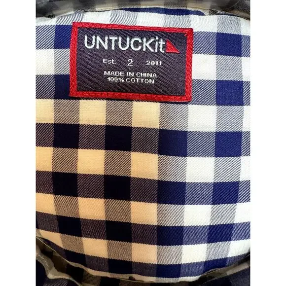 UNTUCKit: Belleza Blue Gingham Women's Shirt Size 2 - Picture 7 of 7